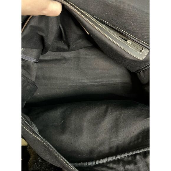 Levenger leather canvas messenger bag duffel bag - Picture 6 of 6